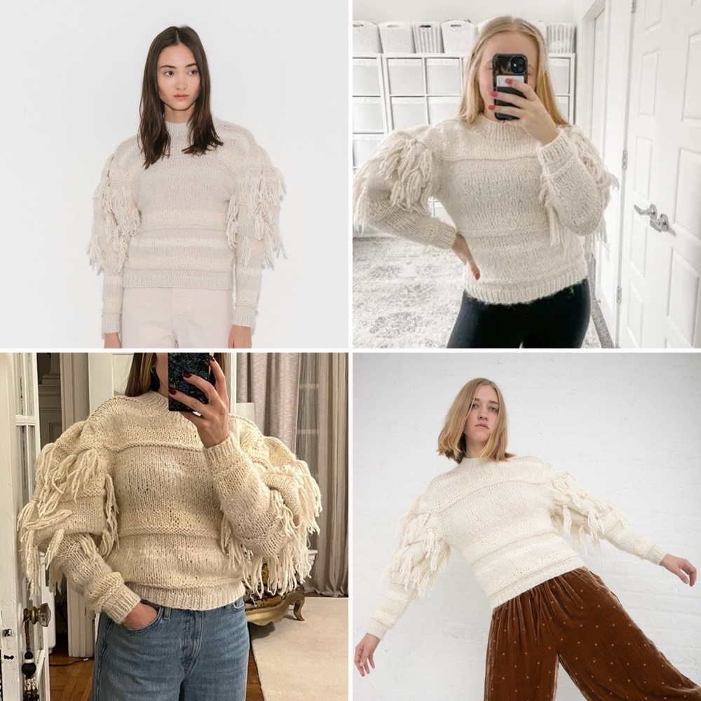 Ulla Johnson Delma Fringe Pullover Sweater Cream Ivory Tassel Knit Size P / XS - Picture 9 of 16